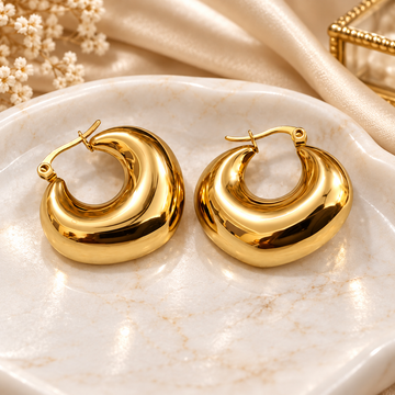 Gold-Tone Chunky Hoop Earrings for Women